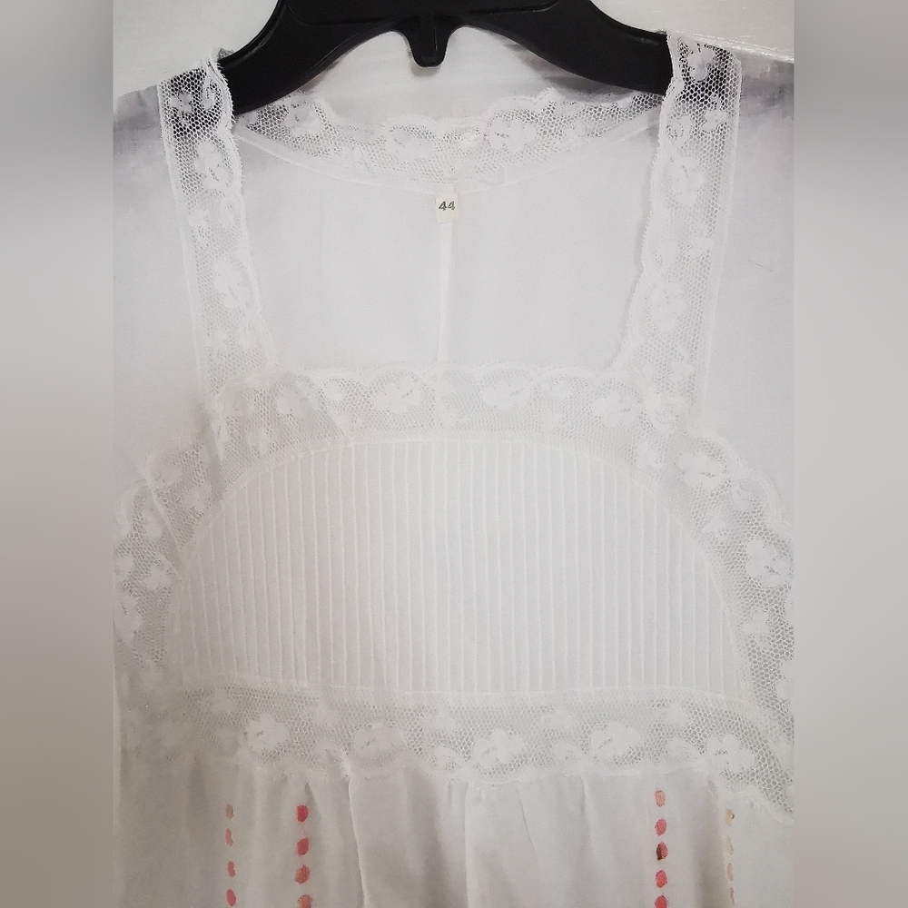 Vintage white Sleepwear size 44 european 17" ptp xs/small - Picture 7 of 7